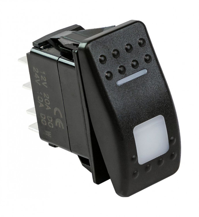 Переключатель трехпозиционный ON-OFF-ON 12В/20А 5р с подсветкой, арт. 4620136057363,          MARINE ROCKET 