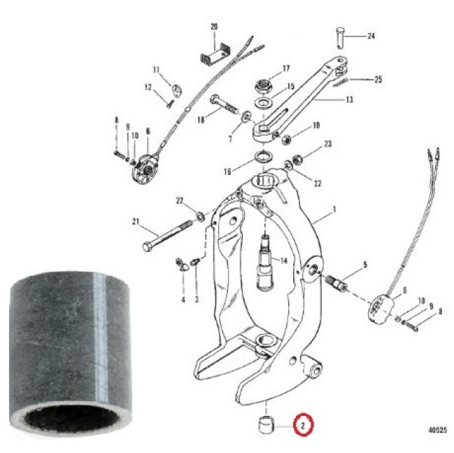 Втулка пластиковая MERCRUISER BRAVO I-II-III (23-99352) (Quicksilver), арт. 847638,          MERCURY 