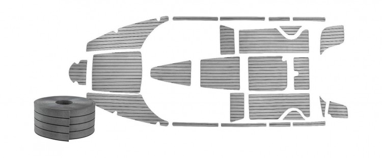 Комплект палубного покрытия для Феникс 600HT, тик темно-серый, Marine Rocket, арт. teak_600ht_charcoal,          MARINE ROCKET 