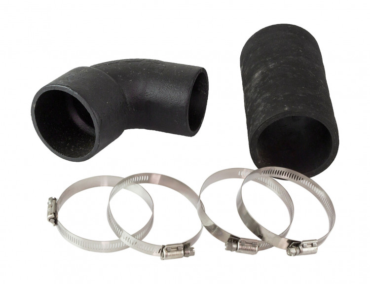 Колено выхлопа с патрубком вход 3" выход 3 1/2" наклон 80, OSCO, арт. CRR80X35,          OSCO 