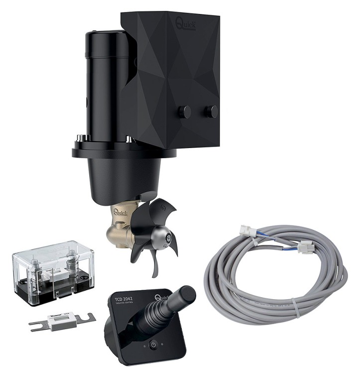 Подруливающее устройство 125 мм, 1,5 кВт, 30 кгс, c кабелем и пультом, без тоннеля, арт. 10261372,          Quick 