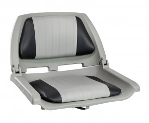 Кресло мягкое складное, обивка винил, цвет серый/угольный