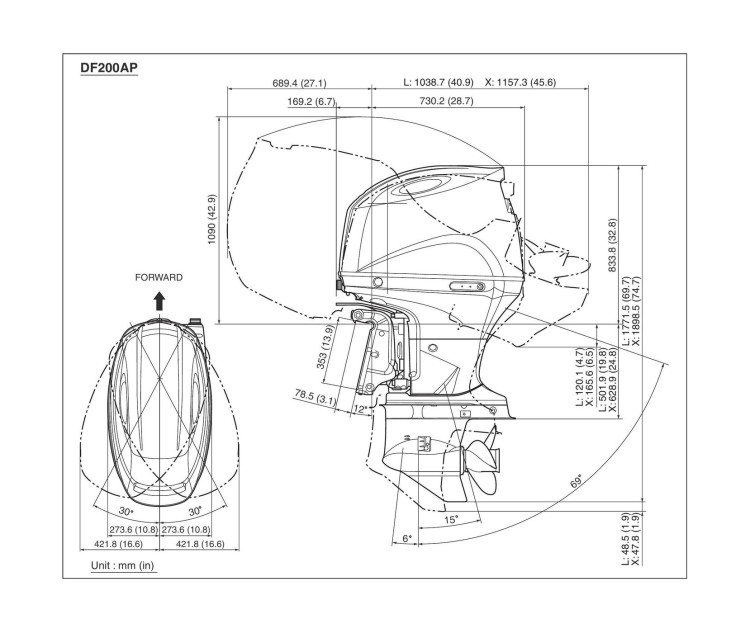 Мотор лодочный Suzuki DF200APX, арт. DF200APX,          SUZUKI 