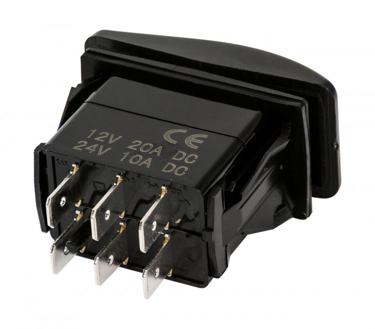 Переключатель трехпозиционный ON-OFF-ON 12В/20А 6р, арт. 4620136057455,          MARINE ROCKET 