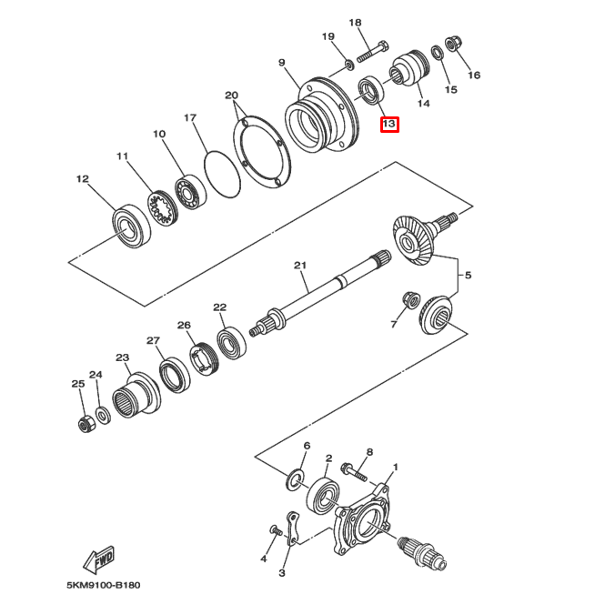 Сальник раздатки Yamaha Grizzly/Rhino (30x46x7) (93102-30170) (Yamaha), арт. 93102-30339,          YAMAHA 