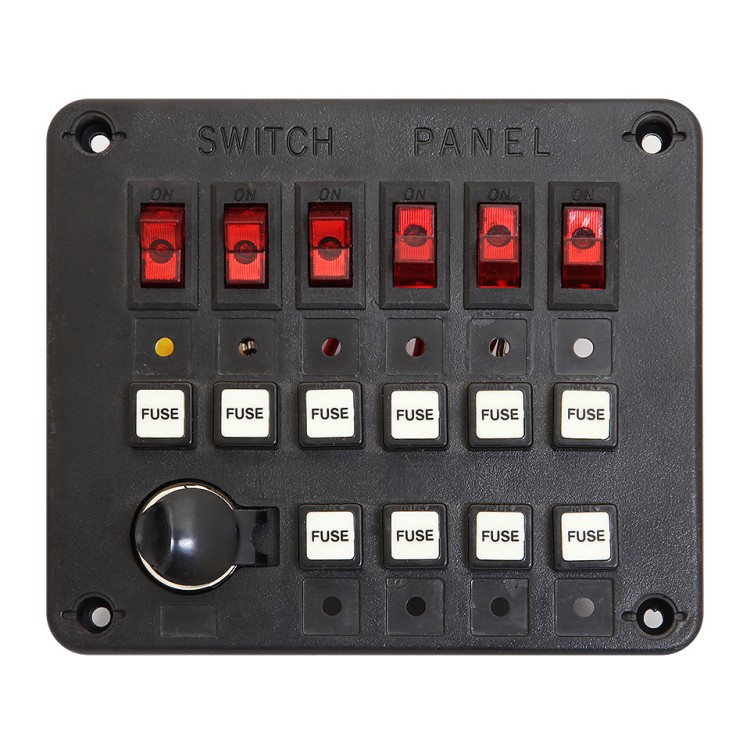 Панель выключателей c 6 клавишами, 10 предохранителями и гнездом под малый штекер, арт. 10006053,          TMC 