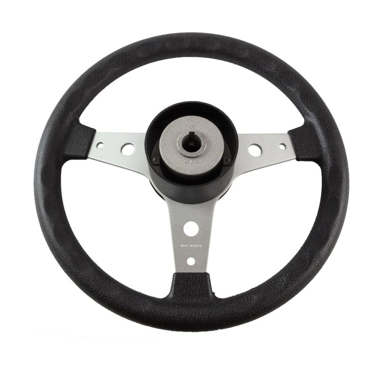 Рулевое колесо DELFINO обод черный, спицы серебряные д. 340 мм, уцененное, арт. VN70401-01utsenka,          Volanti Luisi 