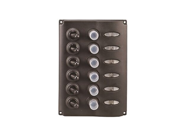 Панель бортового питания 6 переключателей, индикация, автоматы, арт. 10236,          AAA  Панель бортового питания 6 переключателей, индикация, автоматы, арт. 10236,          AAA