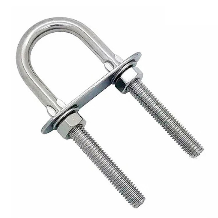 Рым-болт U-образный "Мореман" 5х78 мм. с 2 гайками и крепежной пластиной, арт. 10245086,          Мореман 