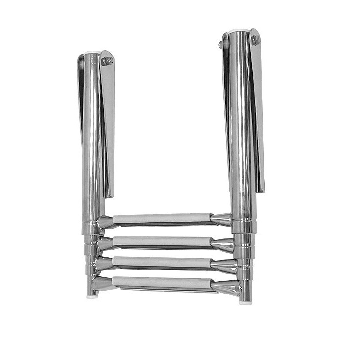 Трап телескопический складной узкий, 4 серых ступени (ширина 264 мм.), арт. 040162GT,          Техномарин 