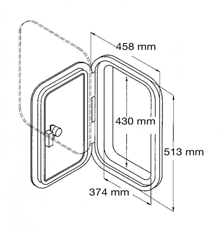 Люк смотровой 458 х 513 мм, белый, арт. SP2451,          CAN-SB 