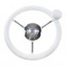 Рулевое колесо LIPARI обод белый, спицы серебряные д. 280 мм со спинером, арт. VN828050-08, Volanti Luisi Рулевое колесо LIPARI обод белый, спицы серебряные д. 280 мм со спинером, арт. VN828050-08, Volanti Luisi