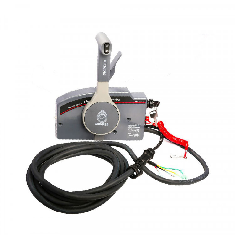 Пульт ДУ  для Yamaha 703, с кнопкой гидроподъема, фишка на 10  пинов, толкает газ, арт. SK703-48205-16-P-ts,          Skipper 