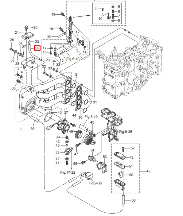 Трубка спидометра (перепускной шланг) Tohatsu 9,8-50, арт. 98AL-401000,          TOHATSU 