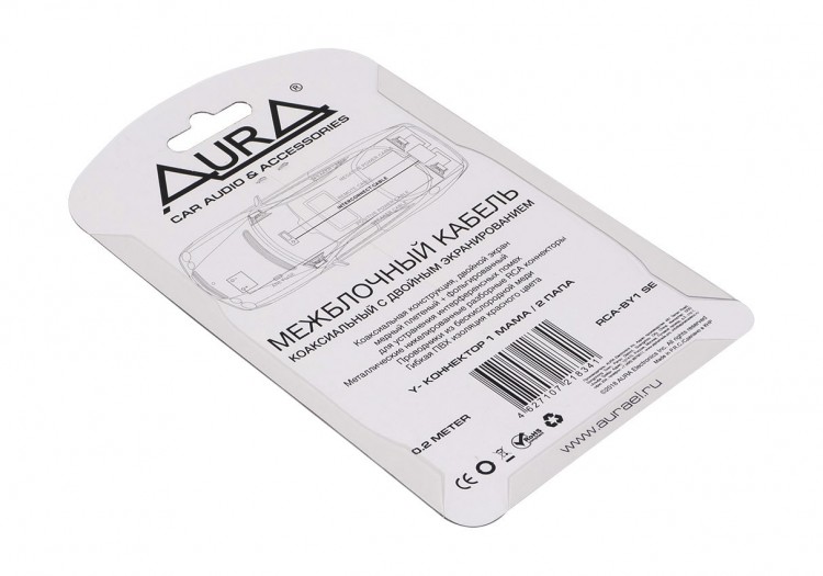 Y-коннектор (1/2) - 1мама/2 папы, 0,2м, OFC, AURA, арт. RCA-BY1SE,          Aura 