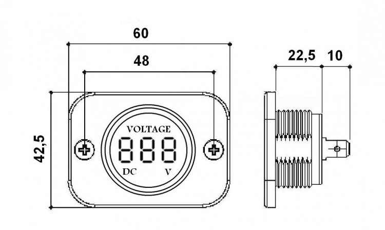 Вольтметр цифровой на панели 5-30 В, арт. AES1118SV110,          AES.Co 