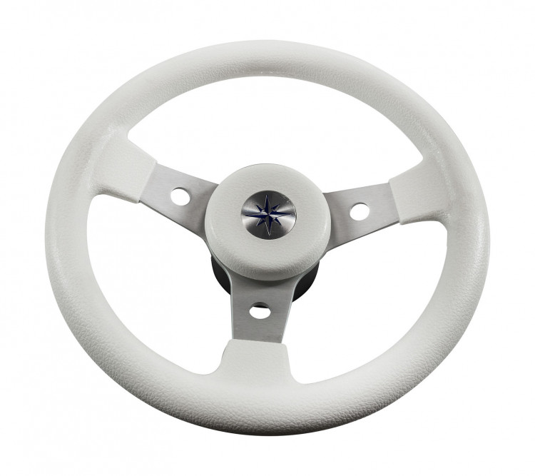Рулевое колесо DELFINO обод белый,спицы серебряные д. 310 мм, арт. VN70103-08,          Volanti Luisi 