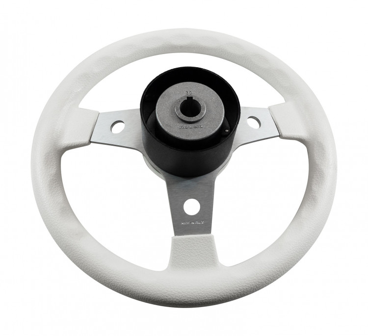Рулевое колесо DELFINO обод белый,спицы серебряные д. 310 мм, арт. VN70103-08,          Volanti Luisi 