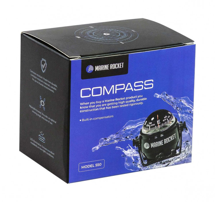 Компас Marine Rocket 550, черный, арт. 4620136052351,          MARINE ROCKET  Компас Marine Rocket 550, черный, арт. 4620136052351,          MARINE ROCKET