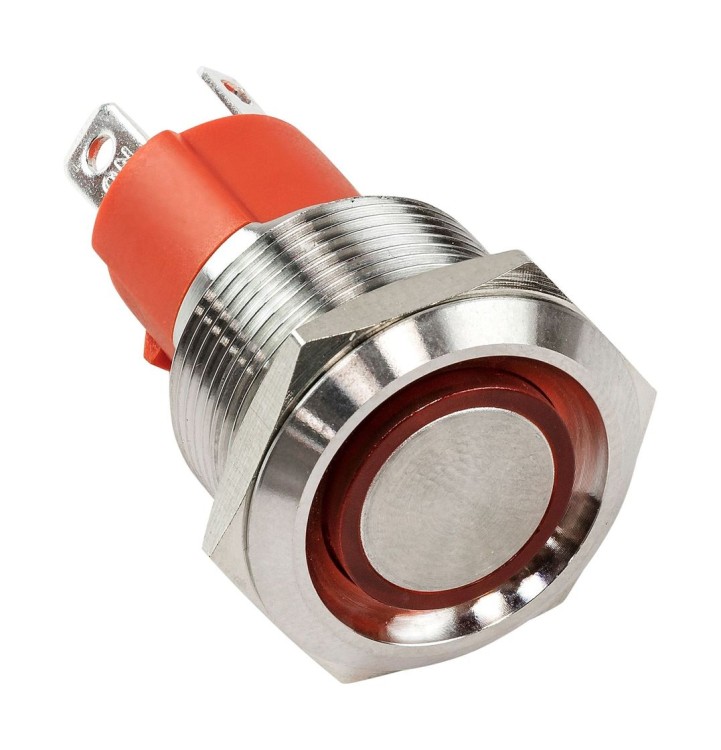 Кнопка без фиксации, подсветка красная, 12 В, д. 19мм, арт. 4620136058988,          Marine Rocket  Кнопка без фиксации, подсветка красная, 12 В, д. 19мм, арт. 4620136058988,          Marine Rocket