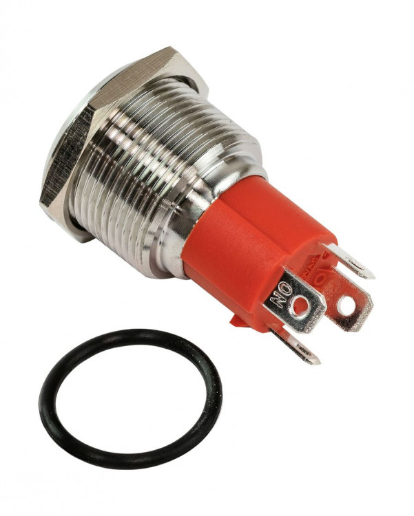 Кнопка без фиксации, подсветка красная, 12 В, д. 19мм, арт. 4620136058988,          Marine Rocket  Кнопка без фиксации, подсветка красная, 12 В, д. 19мм, арт. 4620136058988,          Marine Rocket