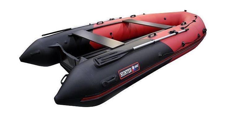 Надувная лодка ПВХ, Хантер 420 Про НДНД, красный/черный, арт. 4202412,          Hunterboat 