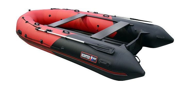 Надувная лодка ПВХ, Хантер 420 Про НДНД, красный/черный, арт. 4202412,          Hunterboat 