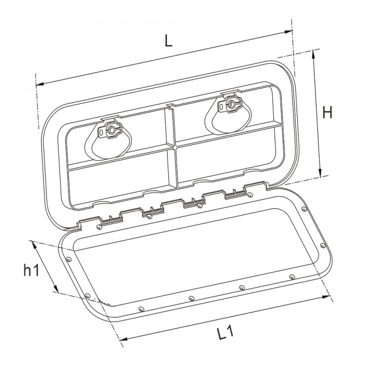 Люк SeaFlo смотровой, 383Х436 (460Х510) мм, SFRE1-460-510-01-ts, арт. SFRE1-460-510-01-ts,          SeaFlo 