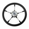 Рулевое колесо RIVA RSL обод черный, спицы серебряные д. 360 мм 