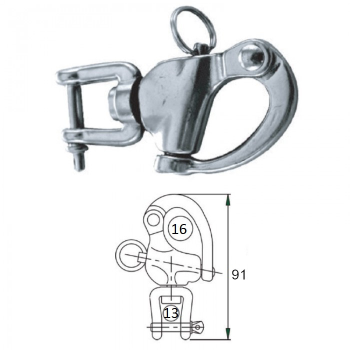 Карабин со скобой 16мм, арт. 2425-0116,          CIM 