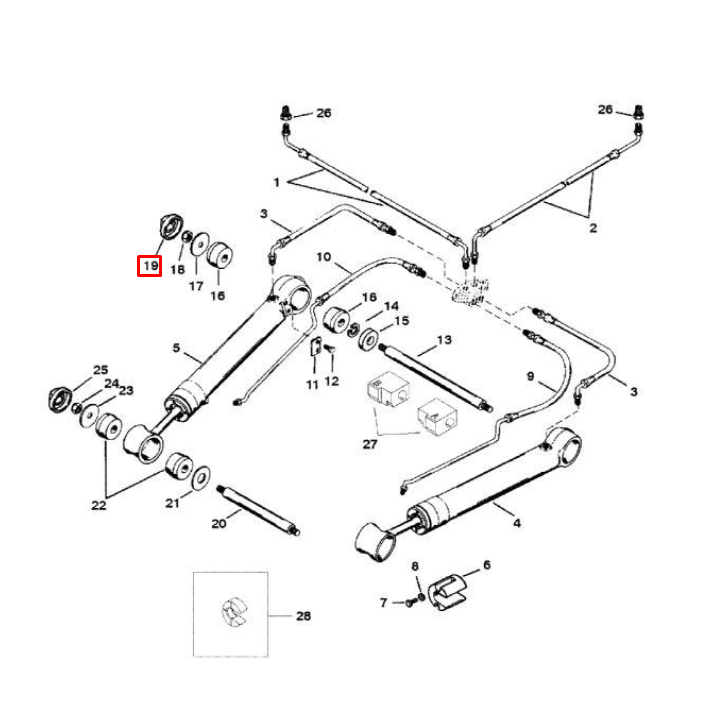 Крышка крепления гидроцилиндров Mercruiser Bravo I/II/III (19-14842) (Quicksilver), арт. 14842,          MERCURY 