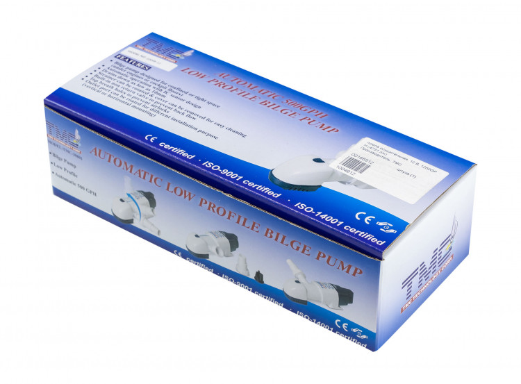 Помпа осушительная автоматическая низкопрофильная, 12 В, 500GPH (1892,5 л/ч), арт. 10049A12,          TMC 
