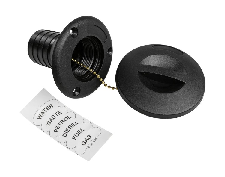 Горловина заливная для бензина, пластиковая, черная, под шланг 50 мм, арт. C12694N,          Easterner 