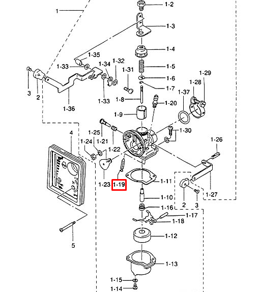 Игла поплавковой камеры карбюратора Tohatsu 2.5-3.5 (PREMARINE), арт. 309-03147-1-K,          PREMARINE 