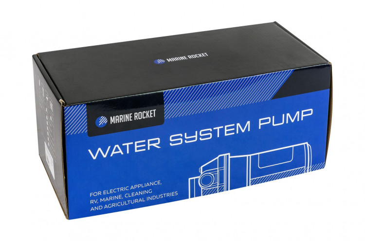 Помпа водоподающая мембранная Marine Rocket, 12 В, 11 л/мин, 3.7 бар, 9А, арт. FL_701_MR,          MARINE ROCKET 