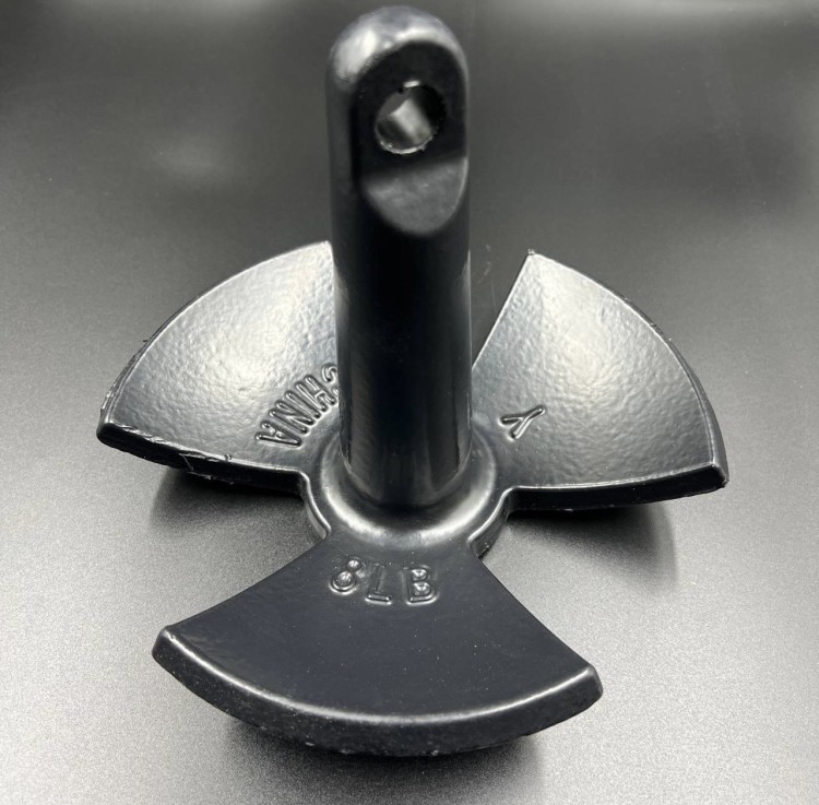 Якорь речной 3-х лепестковый (черный) с ПВХ покрытием 3.6кг (Allshine), арт. Anchor-3-Black-3.6kg_2000000194400,          ALSHINE 