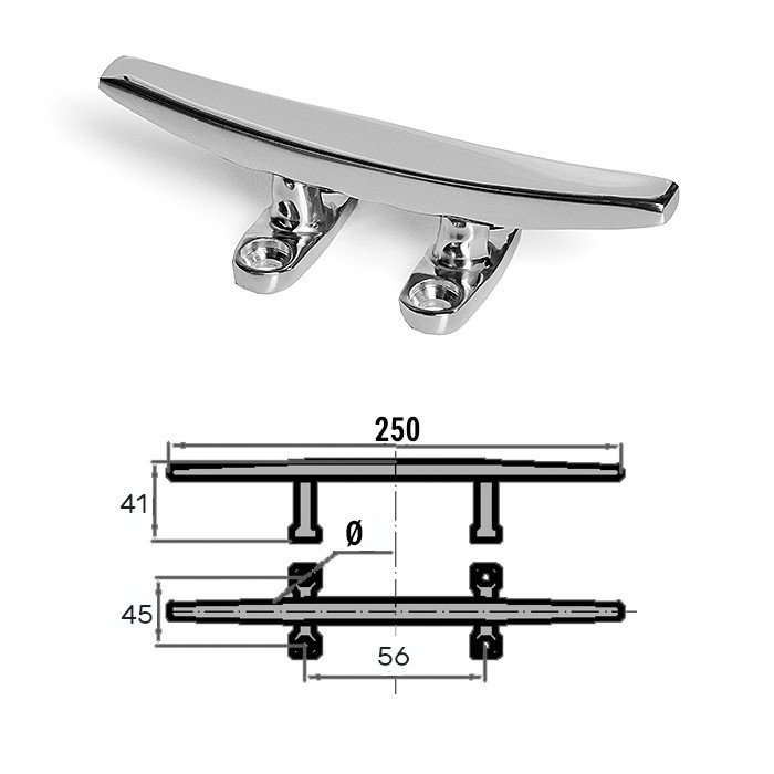 Утка швартовая сталь 250мм, арт. 0621-0110,          CIM 
