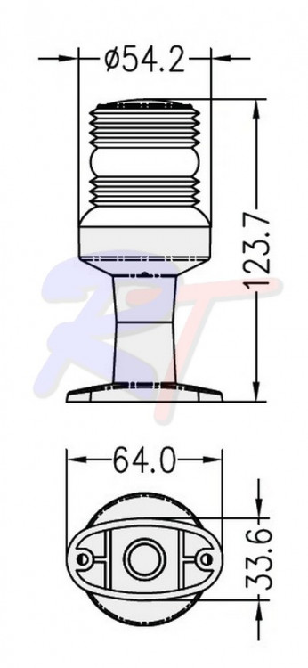 Огонь навигационный топовый на стойке, белый, RTA-00120-WH, арт. RTA-00120-WH,          Rivertec  Огонь навигационный топовый на стойке, белый, RTA-00120-WH, арт. RTA-00120-WH,          Rivertec