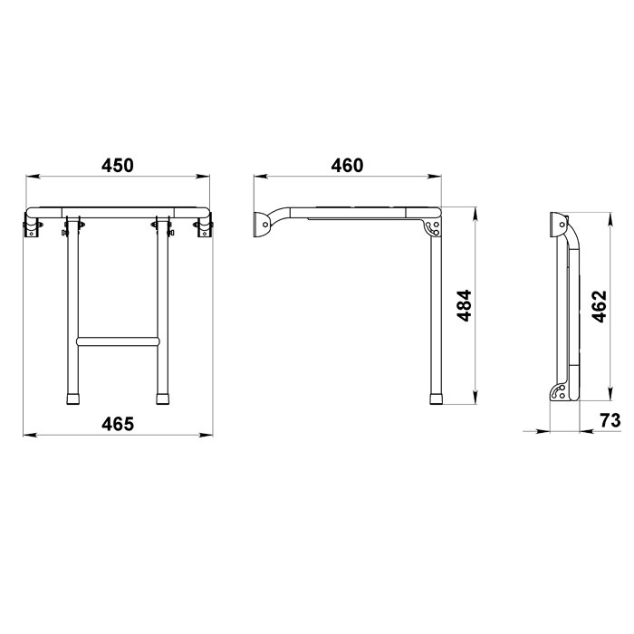 Скамья складная  450 мм, ироко, арт. 050101T,          Техномарин 