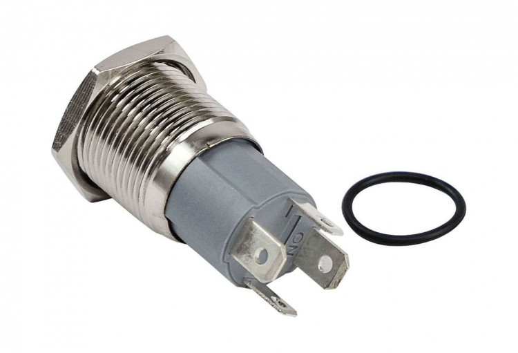 Кнопка без фиксации, подсветка синяя, 12 В, д.16 мм, арт. MRBB00003,          MARINE ROCKET  Кнопка без фиксации, подсветка синяя, 12 В, д.16 мм, арт. MRBB00003,          MARINE ROCKET