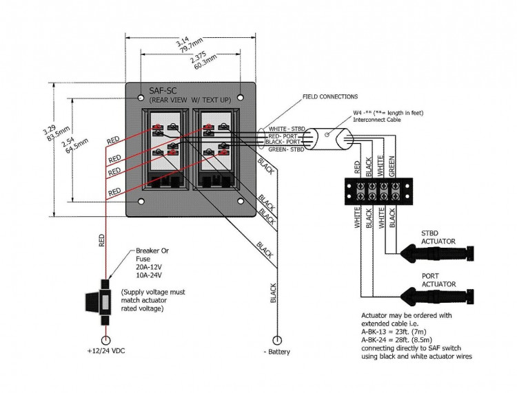 Панель управления транцевыми плитами, арт. SAFSC,          Lectrotab 