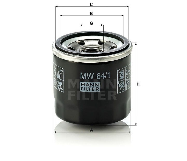 Фильтр масляный MW 64/1, Mann-filter   