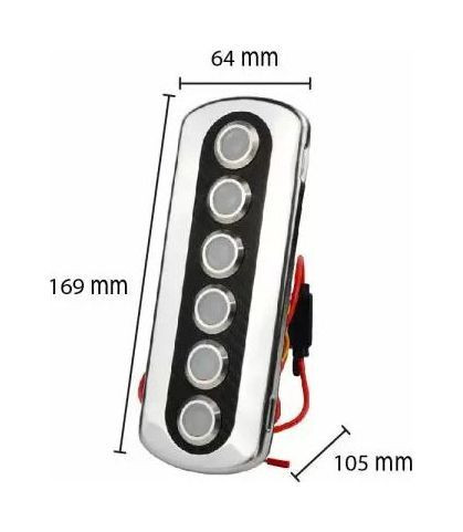 Панель бортового питания, 6 кнопок, арт. SP6006,          YIS Marine  Панель бортового питания, 6 кнопок, арт. SP6006,          YIS Marine