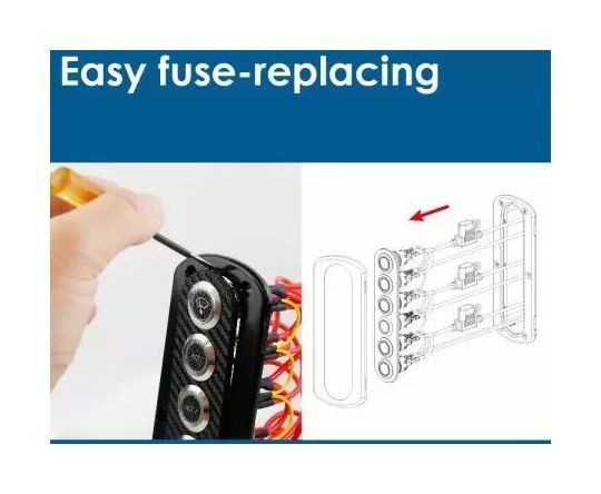 Панель бортового питания, 6 кнопок, арт. SP6006,          YIS Marine  Панель бортового питания, 6 кнопок, арт. SP6006,          YIS Marine