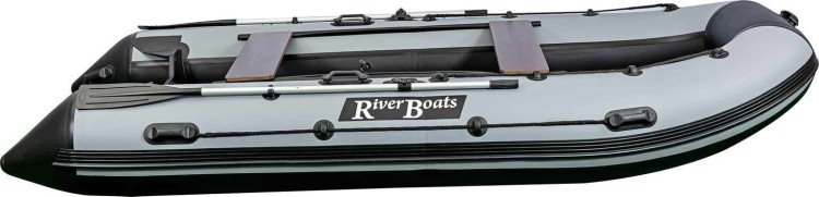 Надувная лодка ПВХ, RiverBoats RB 430 НДНД, серо-белый, арт. RB430NDGW,          RiverBoats 