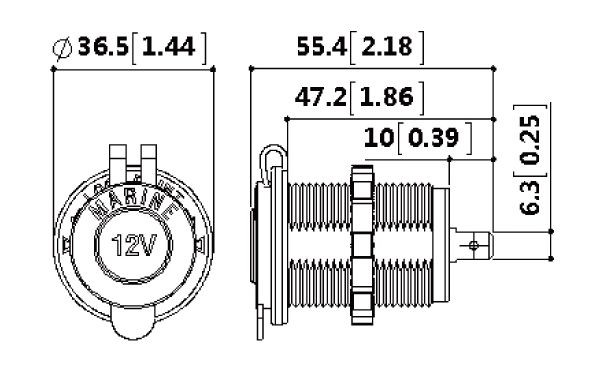 Разъем прикуривателя врезной, чёрный, арт. AES1118SP011,          AES.Co  Разъем прикуривателя врезной, чёрный, арт. AES1118SP011,          AES.Co