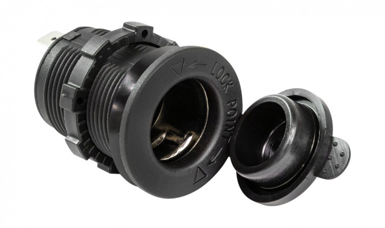 Разъем прикуривателя врезной, чёрный, арт. AES1118SP011,          AES.Co  Разъем прикуривателя врезной, чёрный, арт. AES1118SP011,          AES.Co