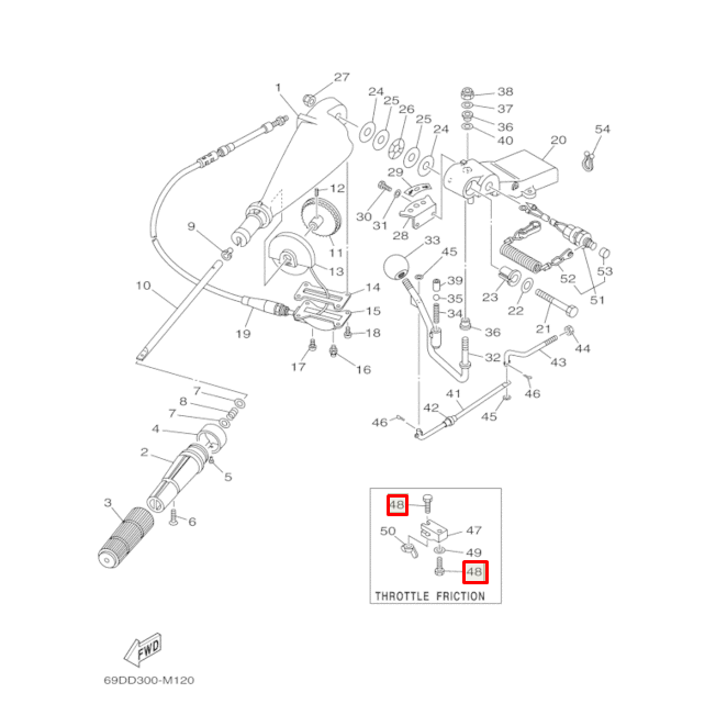 Болт Yamaha 55-75 (Yamaha), арт. 90101-06M27,          YAMAHA 