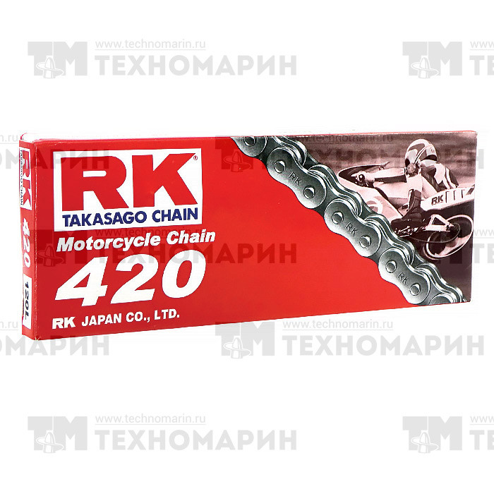 Цепь для мотоцикла до 125 см³ (без сальников) 420-130, арт. 420-130,          RK Chains 