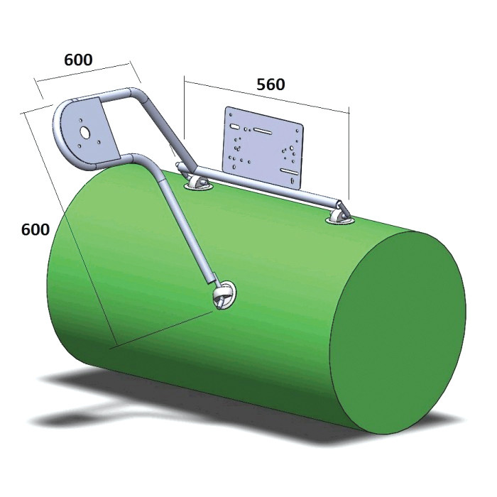 Стойка рулевая с креплением на баллон надувной лодки  25мм, арт. 010121T,          Техномарин 
